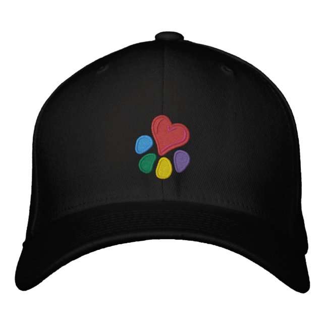 Animal Lover_Heart-Paw (w/ highlights) Embroidered Hat (Front)