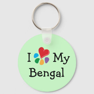 Animal Lover_I Heart My Bengal Key Ring