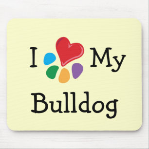 Animal Lover_I Heart My Bulldog Mouse Pad