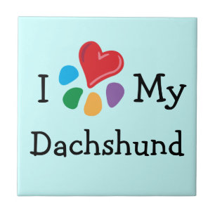 Animal Lover_I Heart My Dachshund Tile