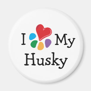 Animal Lover_I Heart My Husky Magnet