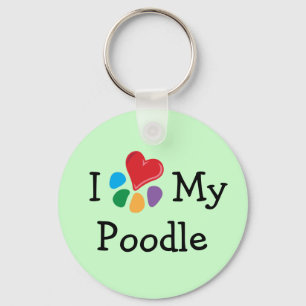 Animal Lover_I Heart My Poodle Key Ring