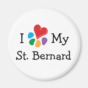 Animal Lover_I Heart My St. Bernard Magnet