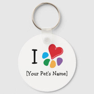 Animal Lover_I Heart template Key Ring