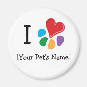 Animal Lover_I Heart template Magnet