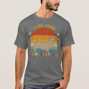 Animal Lover Sarcastic I Like Corgi And Maybe 3 Pe T-Shirt