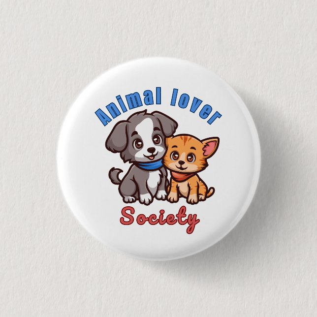 Animal lover society for animal lover 3 cm round badge (Front)