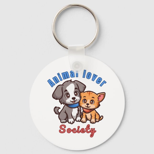 Animal lover society for animal lover key ring (Front)