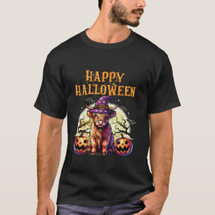 Animal lovers Highland cow Witch Hat celebrating H T-Shirt