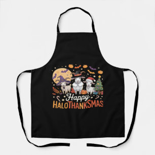 Animal Lovers Owners Happy Hallothanksmas Essentia Apron