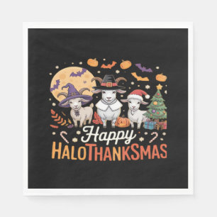 Animal Lovers Owners Happy Hallothanksmas Essentia Napkin