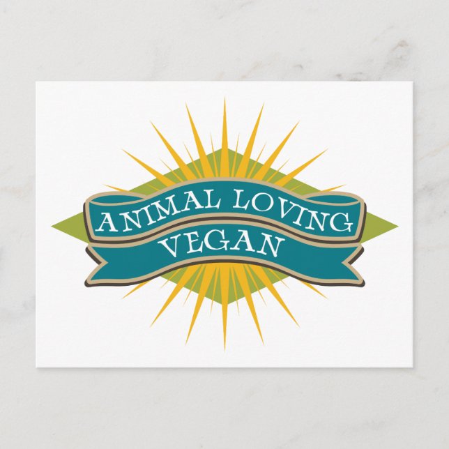 Animal Loving Vegan Postcard (Front)