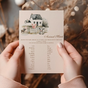 Animal Match Baby Shower Game