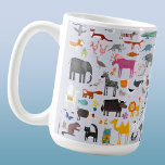 Animal Menagerie Coffee Mug<br><div class="desc">All sorts of fun animals and wildlife for animal lovers and veterinarians everywhere.  Safari animals,  jungle,  farm,  birds,  pets and wildlife.  A monster seems to have sneaked in too. Original art by Nic Squirrell.</div>