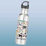Animal Menagerie Personalised 710 Ml Water Bottle<br><div class="desc">All sorts of fun animals and wildlife for animal lovers and veterinarians everywhere.  Safari animals,  jungle,  farm,  birds,  pets and wildlife.  A monster seems to have sneaked in too. Original art by Nic Squirrell. Change or delete the name to personalise.</div>
