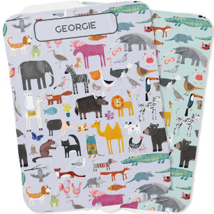 Animal Menagerie Personalized Baby Blanket