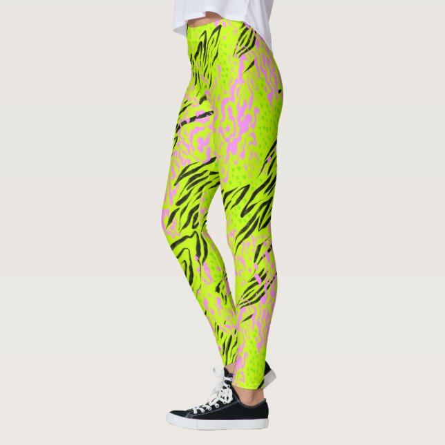 Animal mix bright pattern leggings (Left)