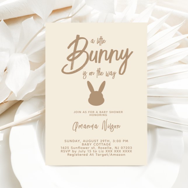 Animal Modern Cute Rabbit Baby Shower Invitation (Creator Uploaded)