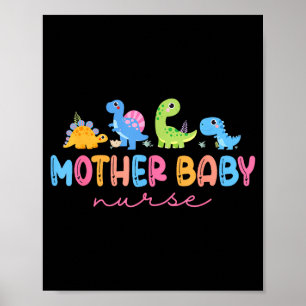 Animal Mother Baby Nurse Dinosaur Stpartum Rn Ob N Poster