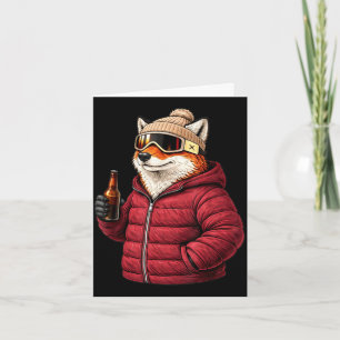 Animal motifs fox party après ski shirt skiingAnim Card