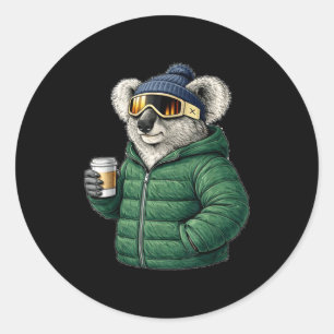 Animal motifs koala party après ski shirt skiingAn Classic Round Sticker