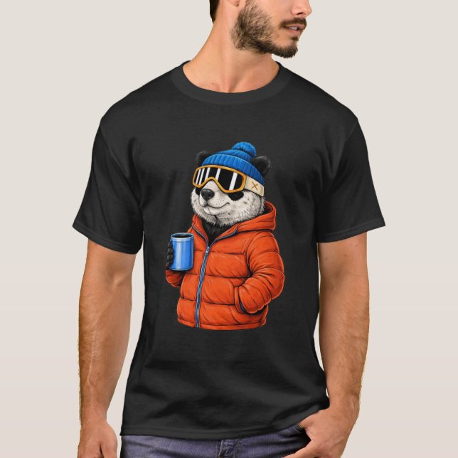 Animal Motifs Panda Party Après Ski Shirt Skiing W (Front)