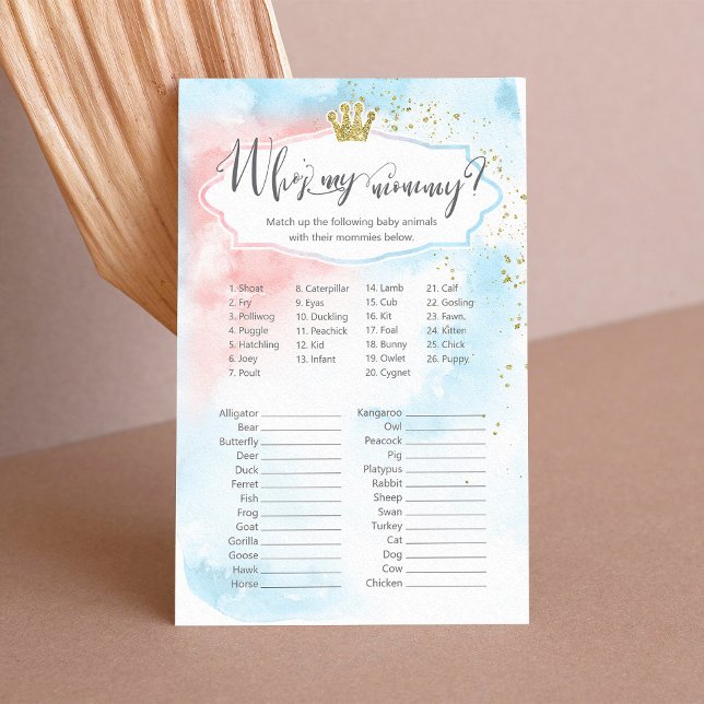 Animal name baby shower game | Gender Reveal Party (Creator Uploaded)