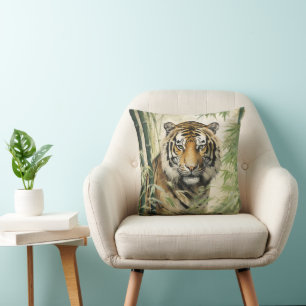 Animal Nature Tiger Bamboo Cushion