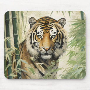 Animal Nature Tiger Bamboo Mouse Pad