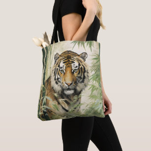 Animal Nature Tiger Bamboo Tote Bag
