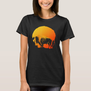 Animal  Nature Wildlife Retro Silhouette Bison Buf T-Shirt