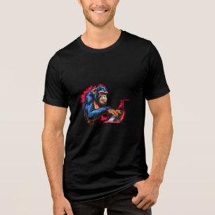 Animal Noise – Monkey Piano Music Street Illustrat Tri-Blend Shirt