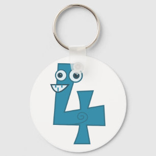 Animal number 4 key ring