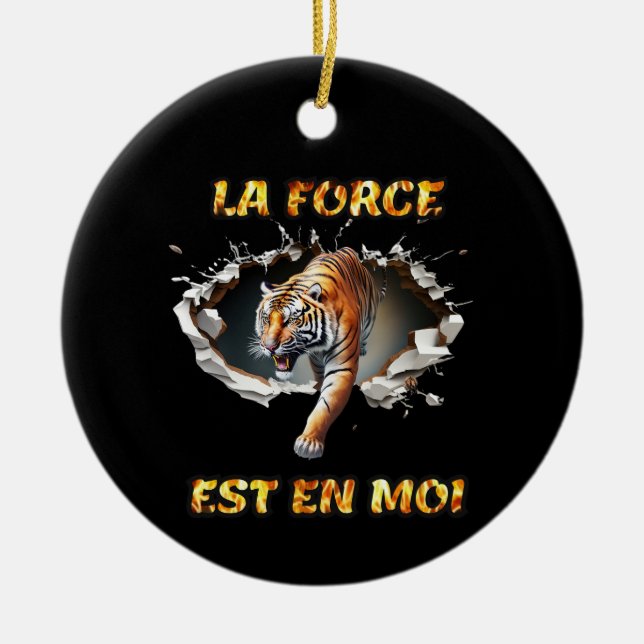 Animal object The Force is in you Ceramic Tree Decoration (Front)