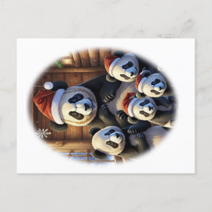 Animal  PANDA Christmas Postcard