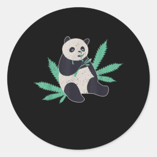 Animal Panda Weed Stoner Gift Classic Round Sticker