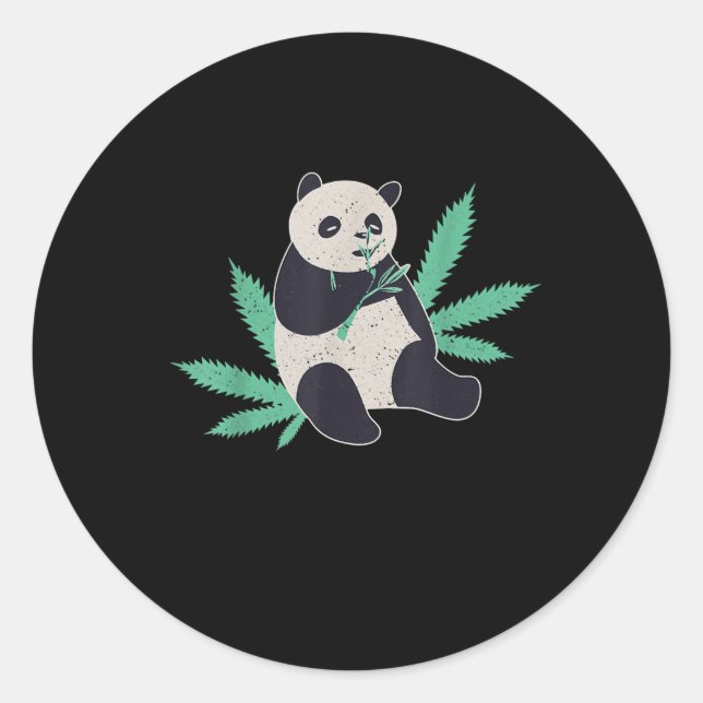 Animal Panda Weed Stoner Gift Classic Round Sticker (Front)