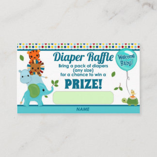 Animal Parade Baby Shower DIAPER RAFFLE TICKETS Enclosure Card