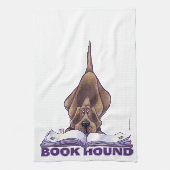 Animal Parade Book Hound Tea Towel (Vertical)