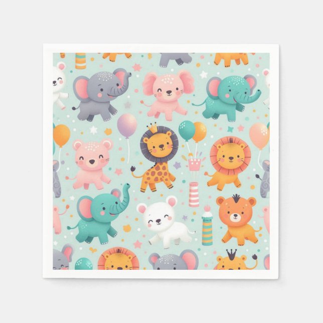 Animal Parade Paper Napkin (Front)