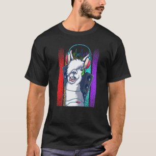 Animal Party Llama Colourful Animal Rainbow T-Shirt