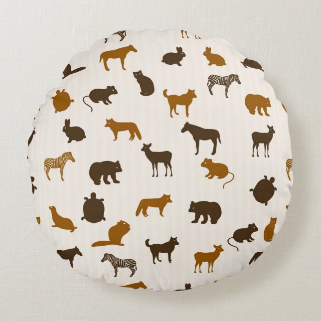 Animal pattern 1 round cushion (Front)