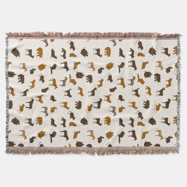 Animal pattern 1 throw blanket (Front)