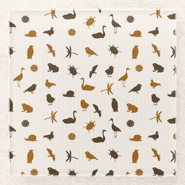 Animal pattern 2 glass coaster (Front)