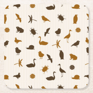 Animal pattern 2 square paper coaster
