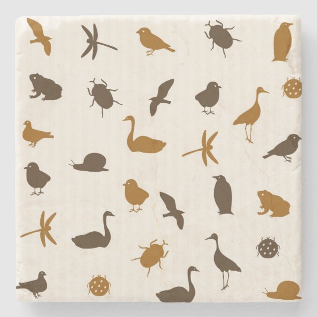 Animal pattern 2 stone coaster (Front)