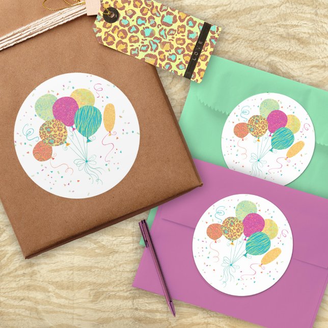 Animal Pattern Birthday Balloons Stickers (Creator Uploaded)