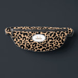 Animal Pattern Customised Name Travel Black Brown Bum Bags<br><div class="desc">Cute contemporary fanny pack design features a classic leopard animal print pattern in black and brown. There is a template for custom name and single letter initial in matching lettering. ALL colours in this design may be customised including the animal print! Contact me at beachpausedesigns@gmail.com with any questions or custom...</div>