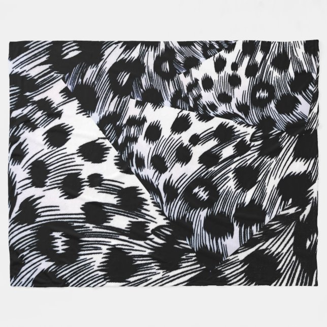 Animal Pattern Fleece Blanket (Front (Horizontal))
