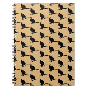 Animal Pattern. Wallaby Design in Brown and Black. Spiral Notebook